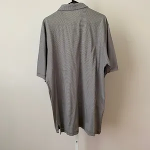 Peter Millar XL Black White‎ Striped Polo Shirt Double Mercerized Cotton Golf thumbnail 6