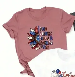 Handmade She loves‎ Jesus and America Too women’s T-shirt thumbnail 1