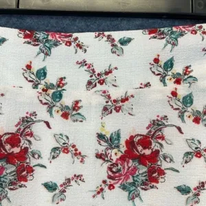 CHELSEA & VIOLET Skirt Large White Red Floral Tie Elastic Waist Handkerchief Hem thumbnail 4