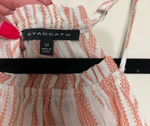Staccato Slip on peachwhite spaghetti strap stripped elastic waist top thumbnail 3