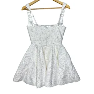 NWT Babyboo Dorothy Ivory Sequin Bow Square Neck Fit & Flare Mini Dress Size XS thumbnail 10