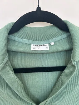 Frank and Oak Cropped Polo Green thumbnail 3