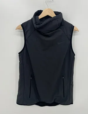 Nike Aerolayer Vest Women Sz S Black Funnel Neck Training Vest Nylon Windbreaker thumbnail 1