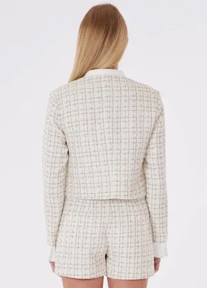 NWT Dolce Cabo White Tweed Knit Mini Skort Size XL thumbnail 3