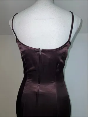 GUNNE sax Espresso Satin Maxi Dress Size 7/8 thumbnail 4