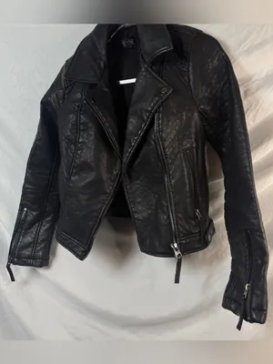 Y2K Top Shop Black Leather Jacket thumbnail 3