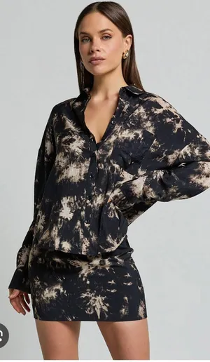 Showpo Black Two Piece Skirt and Top Set thumbnail 1