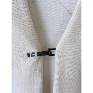 Elie‎ Tahari Merino Wool Cardigan Cream Open Front Hook Closure XL thumbnail 2