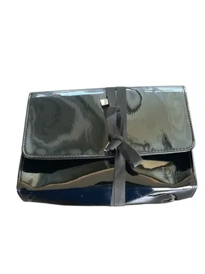 Dior Beaute Black Patent Leather Cosmetic Pouch Parfum Clutch thumbnail 2