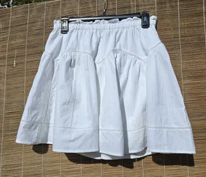 White Cotton & Lace Mini Skirt Medium thumbnail 1
