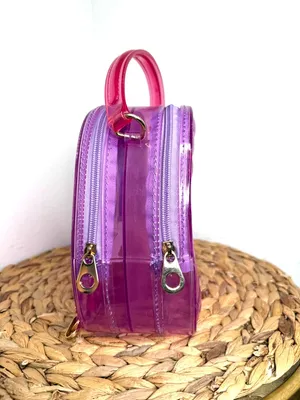 DELUXITY Bag jelly pink Purple purse Quilted Pattern clear Y2K festival Barbie thumbnail 2
