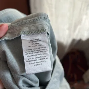 Mara Hoffman Hemp Organic‎ Cotton Arlene Pants Flare Leg Crop Green $362 Size 4 thumbnail 9