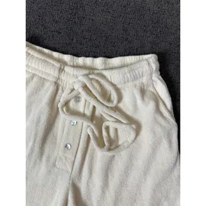 Donni. Terry Henley Shorts size XS Ivory Cream Drawstring Made in USA thumbnail 7