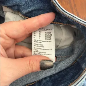 American Eagle Hi-Rise Mini Denim Skirt Distressed Size 00 Blue thumbnail 3