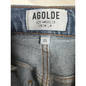 Agolde Straight Leg High Rise Jeans Women's Blue Size 25 thumbnail 4