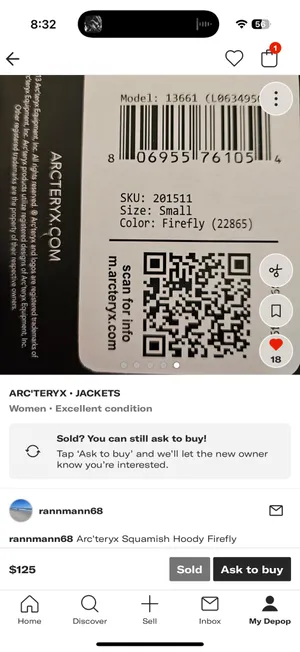 Arc’teryx squamish hoody firefly windbreaker thumbnail 6