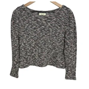 Madewell‎ Top Size XS Multicolored Knit Pleated Puff Shoulders Long Sleeve thumbnail 3