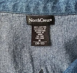 North Crest Vintage Denim Winter Embroidered Button Down Shirt Jacket thumbnail 8