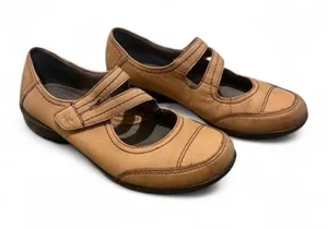 Naturalizer N5 Comfort Sz 7W Brown leather Women’s Mary Jane Shoes w/ Strap thumbnail 1