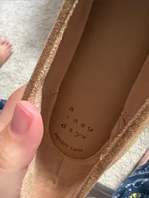 a new day Tan faux Suede Ballet Flats size 10 office thumbnail 4