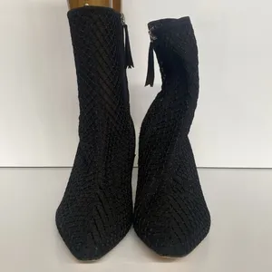 Zara Whimsigoth Mesh Heeled Zip up Booties Black Size 39 US 8.5 thumbnail 4