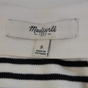 Madewell Navy White Striped Mini Skirt French Girl Coastal Preppy‎ Size Small thumbnail 4