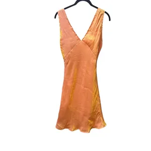 Peppermayo Orange Audrey Chemise Slip Dress V-Neck Size 6 thumbnail 5