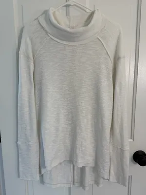 Free People We The Free Split Back Cowl Neck Tunic Top Large thumbnail 1