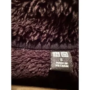 Uniqlo‎ Blackwatch Plaid Lined Fleece Hooded Coat Green Navy Blue Small Jacket thumbnail 4