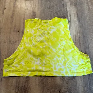 Lululemon All Yours Crop Tank Top Tie Dye 6 Neon Yellow thumbnail 4