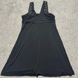 Style & Co Black Embellished V-Neck Mini Dress thumbnail 3