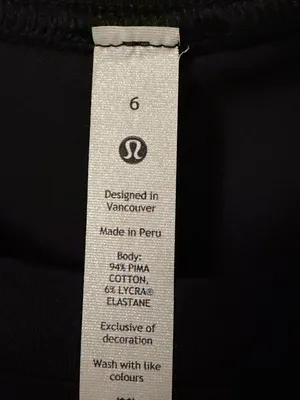 Lululemon Cotton Wrap-Front T-Shirt Dress black size 6 athleisure thumbnail 10