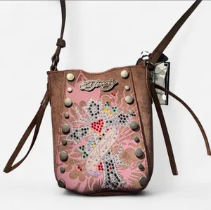 Y2K Ed Hardy Rhinestone Crossbody Bag NWT thumbnail 1