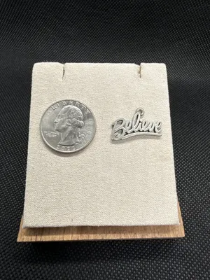 James Avery Sterling Silver Believe Cursive Word Charm Pendant thumbnail 2