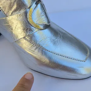 Mango Metallic Silver Mules thumbnail 7