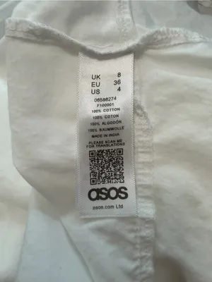 ASOS White Button Front Ruffle Hem Tunic Top Size US 4 thumbnail 10