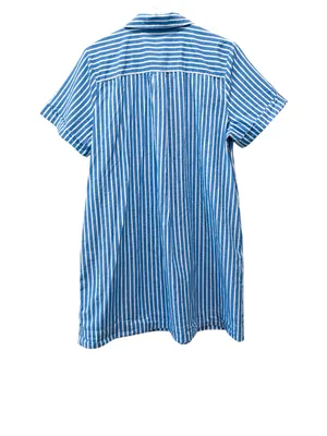 Striped Mini Shirt Dress Old Navy Blue thumbnail 5