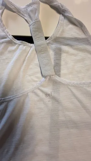 gef france "pwr mood" white racerback active tank top - size xs thumbnail 4