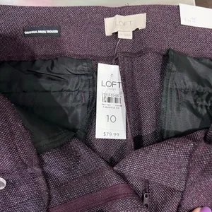 LOFT Original Fit Dress Trouser Woman's Size 10 Maroon Business Professional NWT thumbnail 5