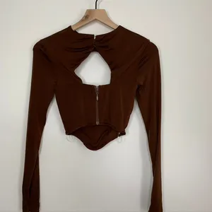 House of CB Natelle Chocolate Brown Corset Longsleeve Top Womens XS thumbnail 3