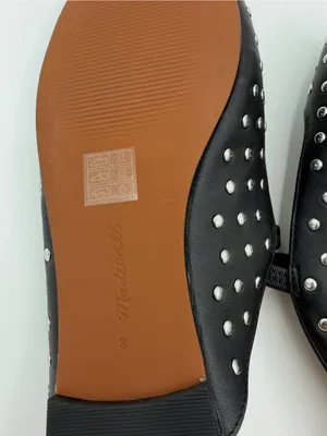 Madewell the Greta ballet flat mule black studded leather women’s sz 8 thumbnail 5