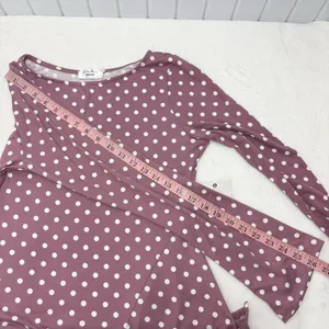 Electric Behavior Dusty Rose Polka Dot Long Sleeve Top size M‎ thumbnail 8