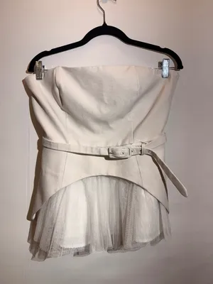 Hutch x Anthropologie White Twofer Tube Top Strapless Corset Style Size 8 thumbnail 2
