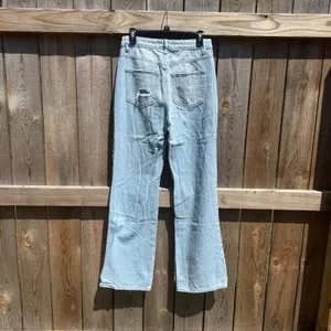 Vervet Blue Distressed Wide Leg Jeans Light Wash High Rise T5346 Size 27 thumbnail 2