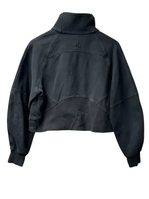 Lululemon Scuba Oversized Funnel Neck Fleece Sweatshirt Black W3FJ6S XS/S thumbnail 5
