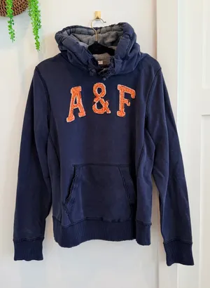 Abercrombie & Fitch Y2K Vintage Distressed Muscle Fit Hoodie Size Large thumbnail 1