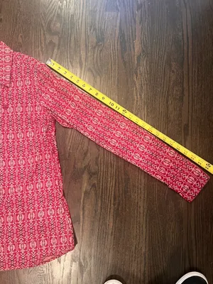 Ariat Women’s Red Geometric Button-Down Shirt Fitted Western Boho thumbnail 6