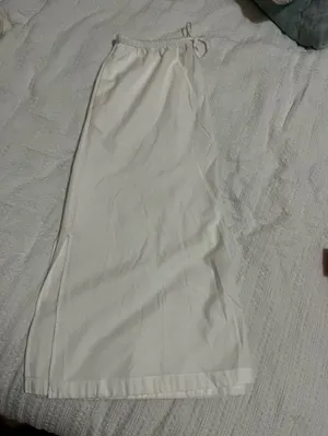 Universal Threads White Cotton Poplin Midi Skirt with Side Slits and pockets Sz M thumbnail 4