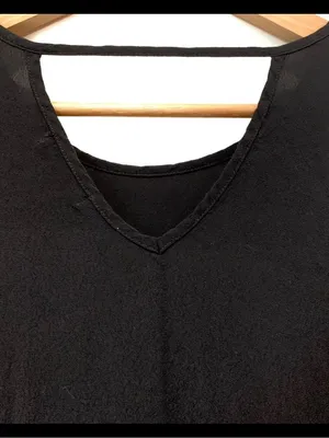 Anthropologie Monteau Black Long Sleeve Lace-Trim Blouse Top thumbnail 4