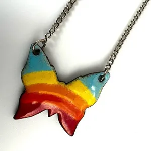 Rainbow butterfly pendant necklace thumbnail 8